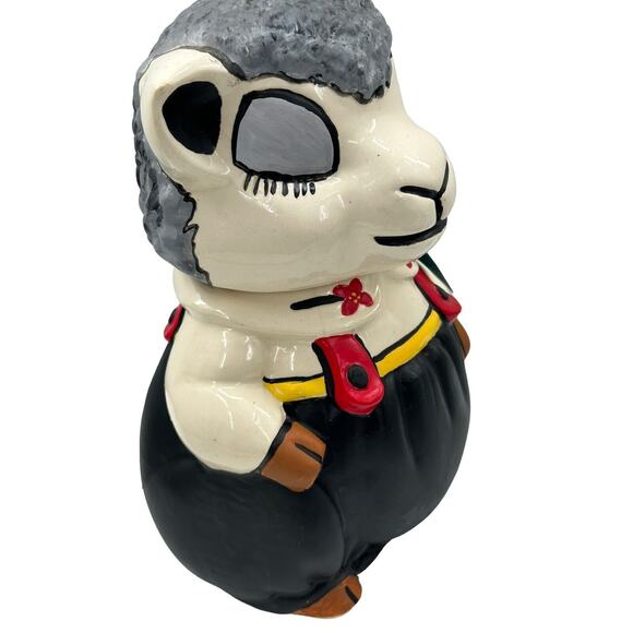 Vintage Apco LAMB SHEEP Cookie Jar Ceramic Pottery Restored Hand Painted - Picture 12 of 13